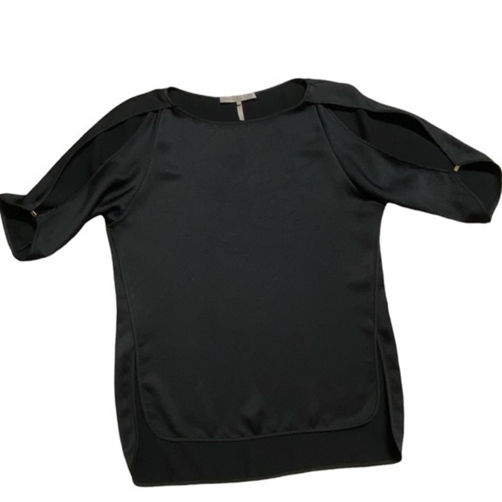 Halston Heritage 3/4 Cutout Sleeve Blouse